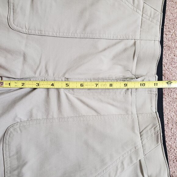 Eddie Bauer Women's Chino Short Slide Pockets Stretch Elastic Waist Siz 12 Beige - Picture 8 of 8